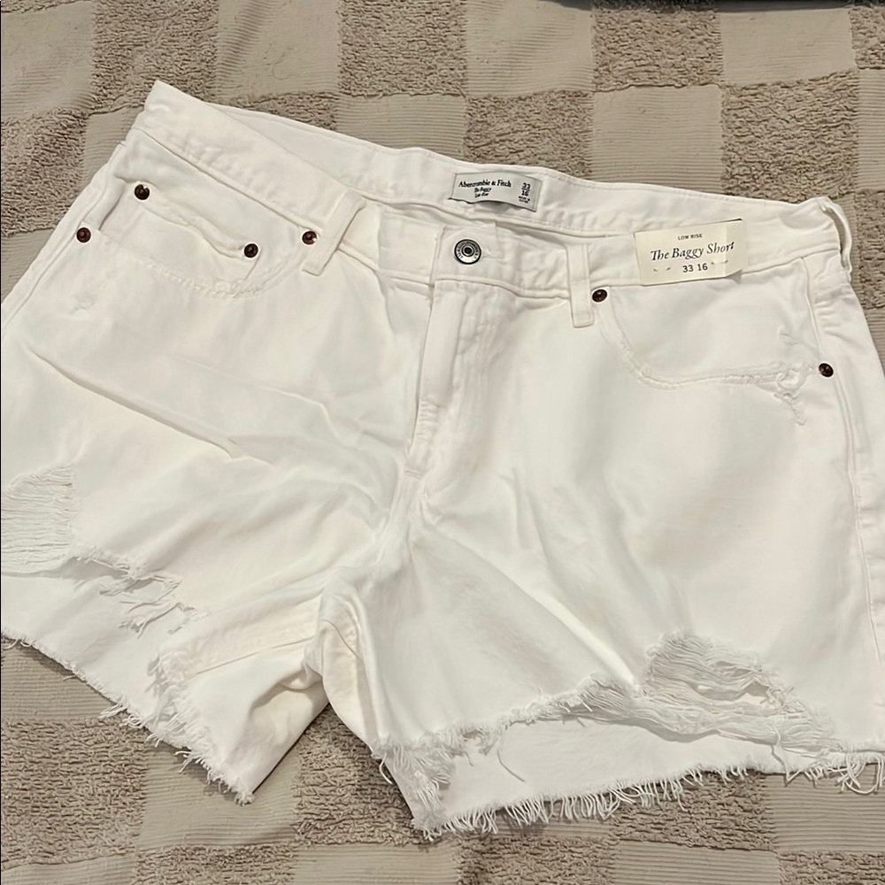 Abercrombie White Denim Shorts